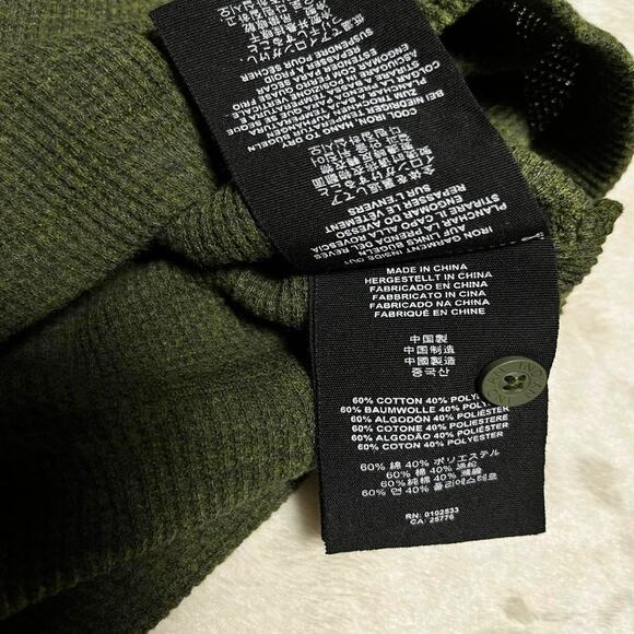 NWT Indian Motorcycle Waffle Thermal Shirt Men's M Graphic Dark Army Green Biker - Picture 5 of 8